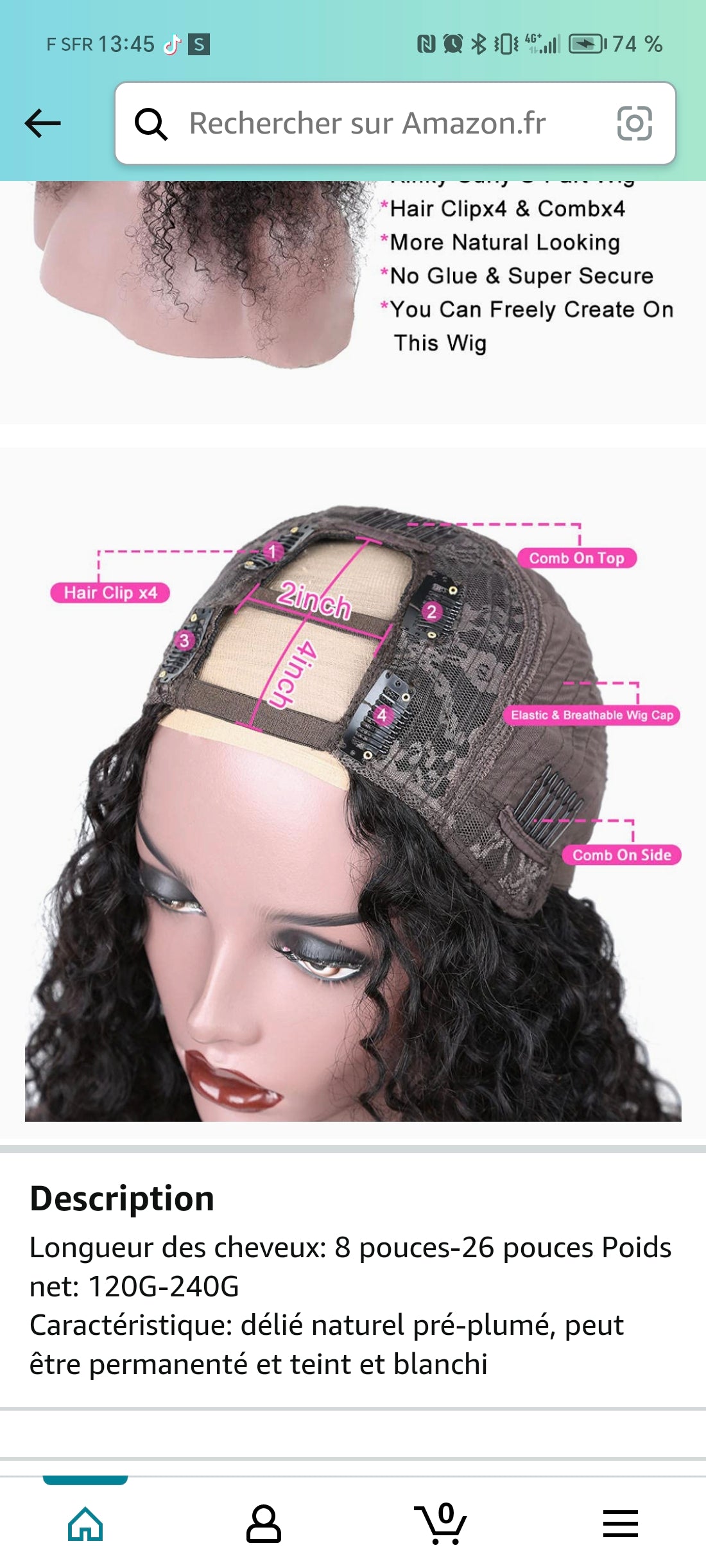 U part wigs perruque